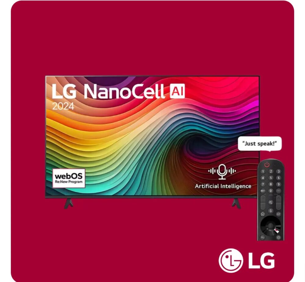 LG TV NanoCell 55 Inch NANO80 4K Smart TV AI Magic remote HDR10 webOS24