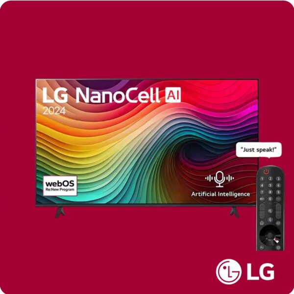 LG TV NanoCell 55 Inch NANO80 4K Smart TV AI Magic remote HDR10 webOS24